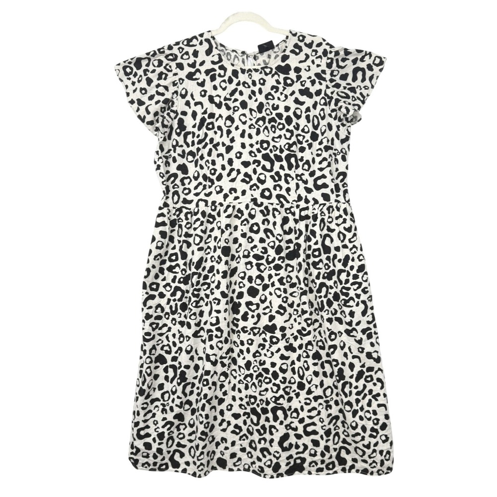 Who What Wear Linen Blend Dress XXL Black White Animal Print Pockets Modest - Picture 2 of 11